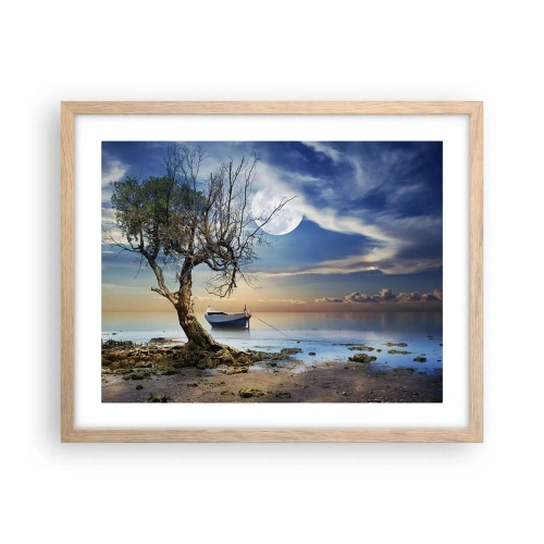 Plagát v ráme zo svetlého duba - Je to koniec alebo začiatok? - 50x40 cm