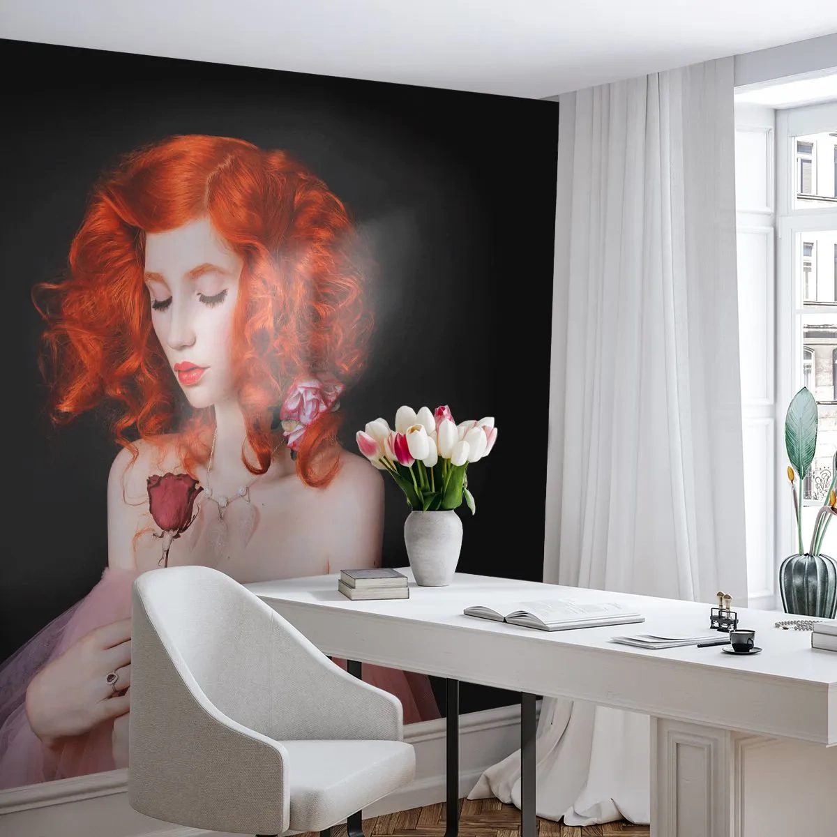 Fototapeta Premium Sand - V barokovom štýle - Žena, Model, Rose - 100x70 cm