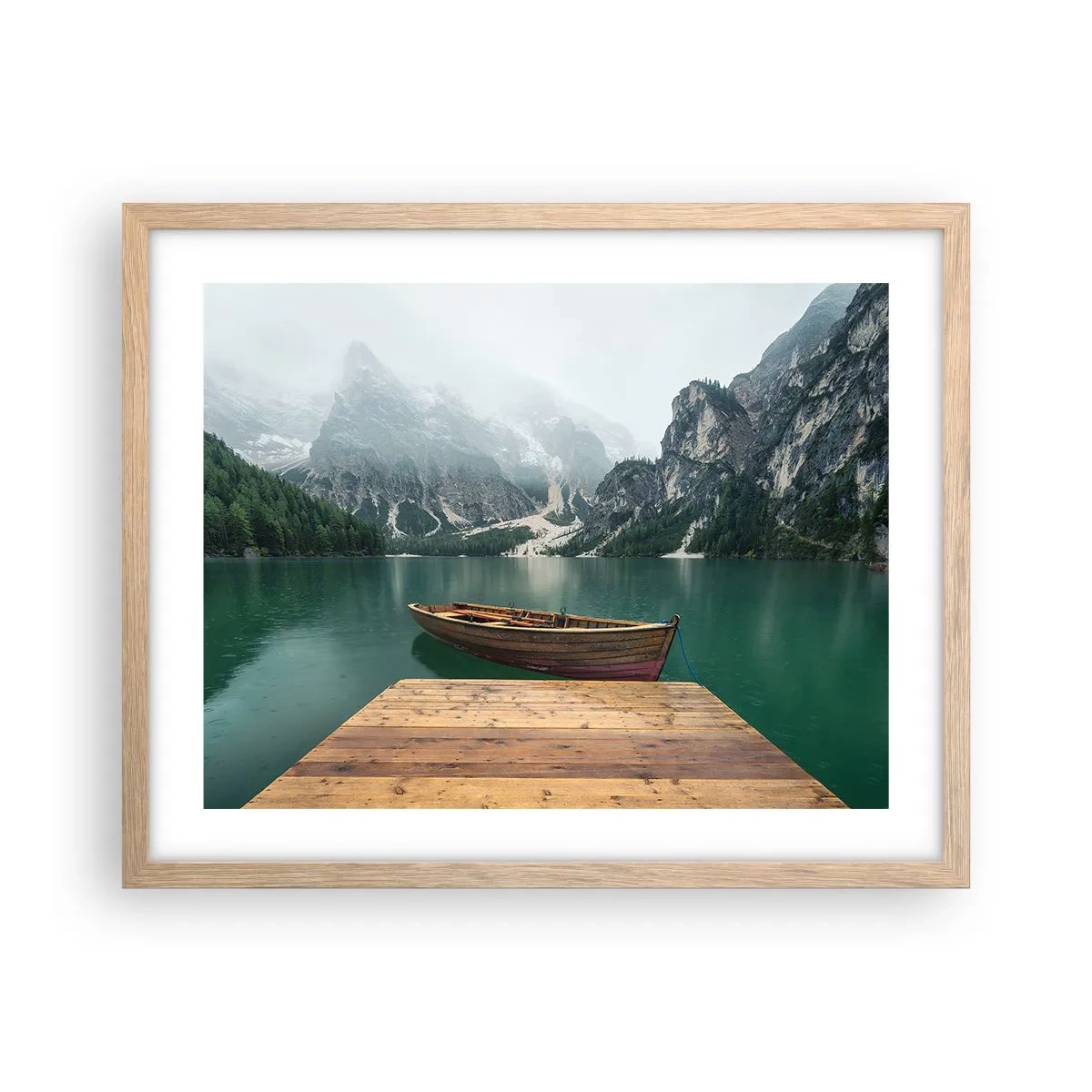 Plagát v ráme zo svetlého duba - „Hrdé skaly vpredu“ - 50x40 cm