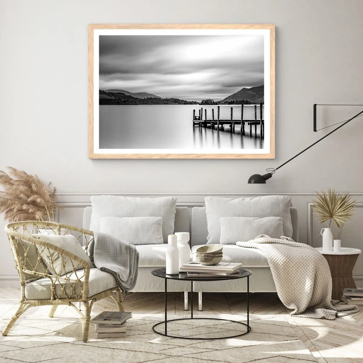 Plagát v ráme zo svetlého duba - Jemnosť a sila - 100x70 cm