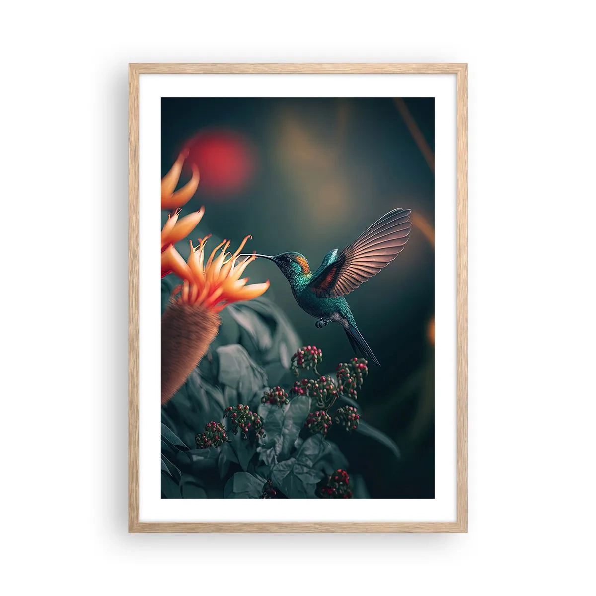 Plagát v ráme zo svetlého duba - Skutočne pestrý život - 50x70 cm