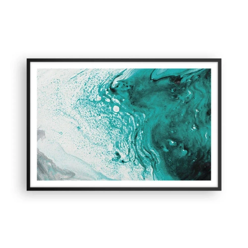 Plagát v čiernom ráme - Prepadnúť sa v bielej a tyrkysovej - 91x61 cm