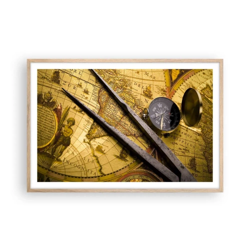 Plagát v ráme zo svetlého duba - Kde sú tie poklady? - 91x61 cm