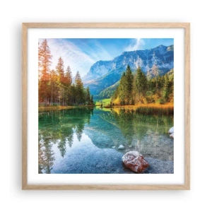 Plagát v ráme zo svetlého duba - Nežnosť jesene - 50x50 cm