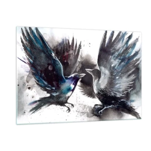Obraz na skle - Havran havranovi… - 120x80 cm