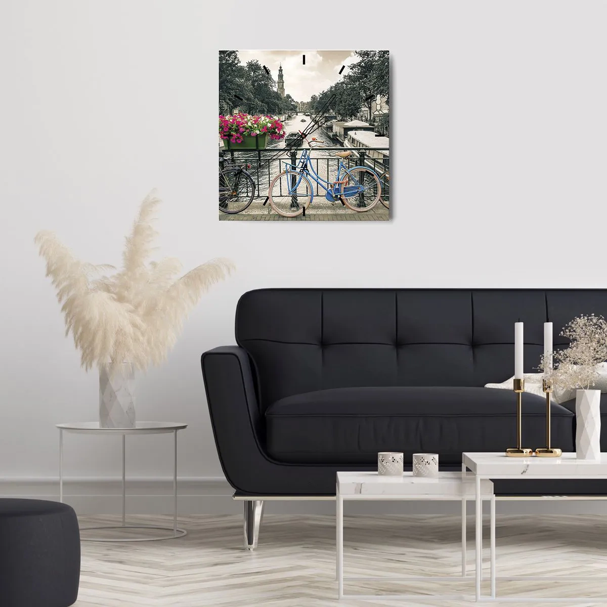 Nástenné hodiny - Farby amsterdamskej ulice - 30x30 cm