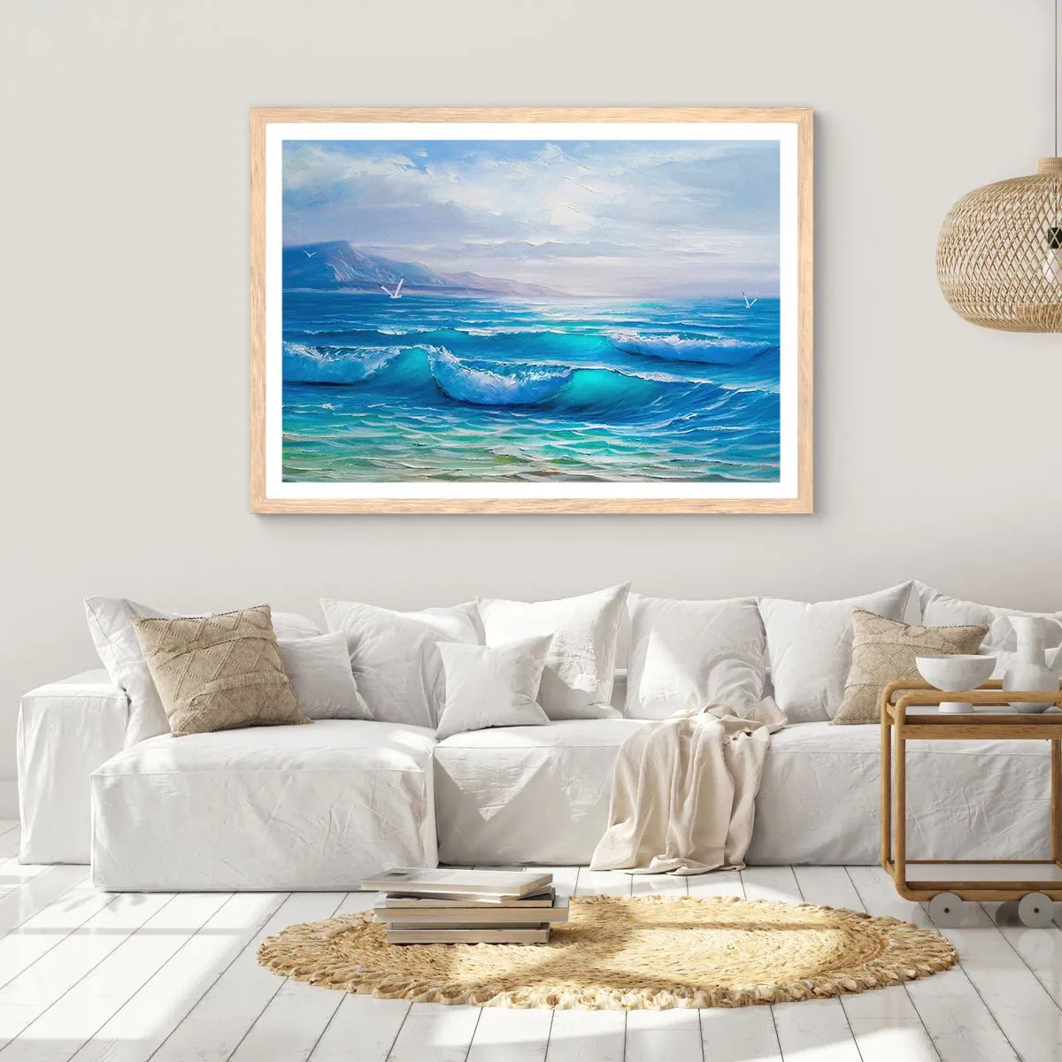 Plagát v ráme zo svetlého duba - Prináša ukojenie - 40x30 cm