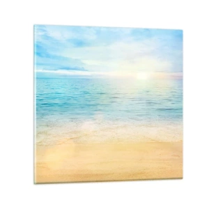 Obraz na skle - Veľká modrá - 50x50 cm