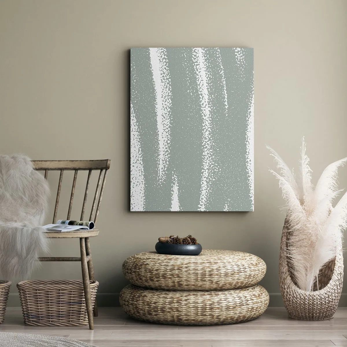 Obraz na plátne - Abstrakcia v zimnom štýle - 55x100 cm