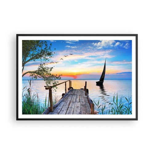 Plagát v čiernom ráme - Dobrý večer - 100x70 cm