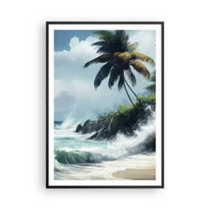 Plagát v čiernom ráme - Na tropickom pobreží - 70x100 cm