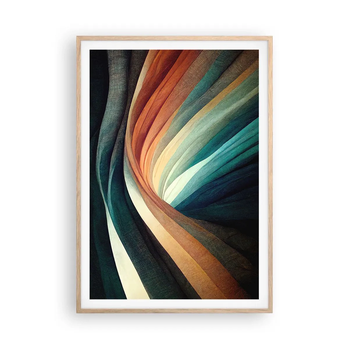 Plagát v ráme zo svetlého duba - Utkané z farieb - 70x100 cm