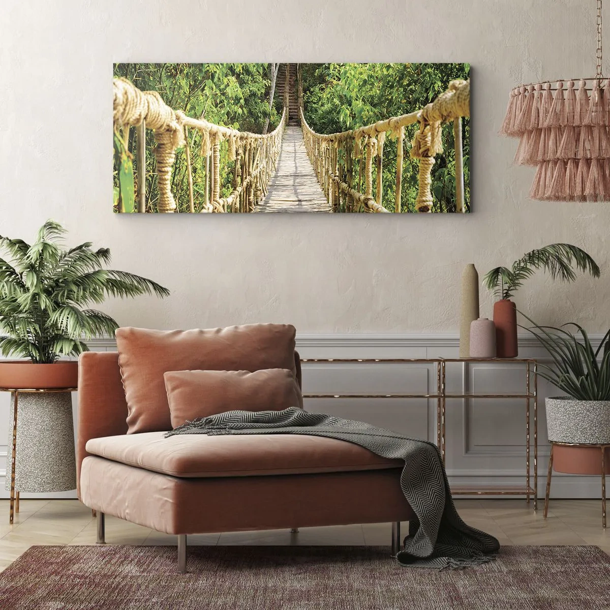 Obraz na plátne - Zavesený v zelenej - 120x50 cm