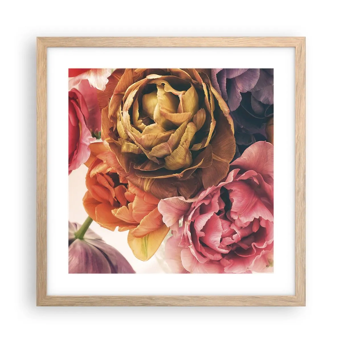 Plagát v ráme zo svetlého duba - Oslava života - 40x40 cm