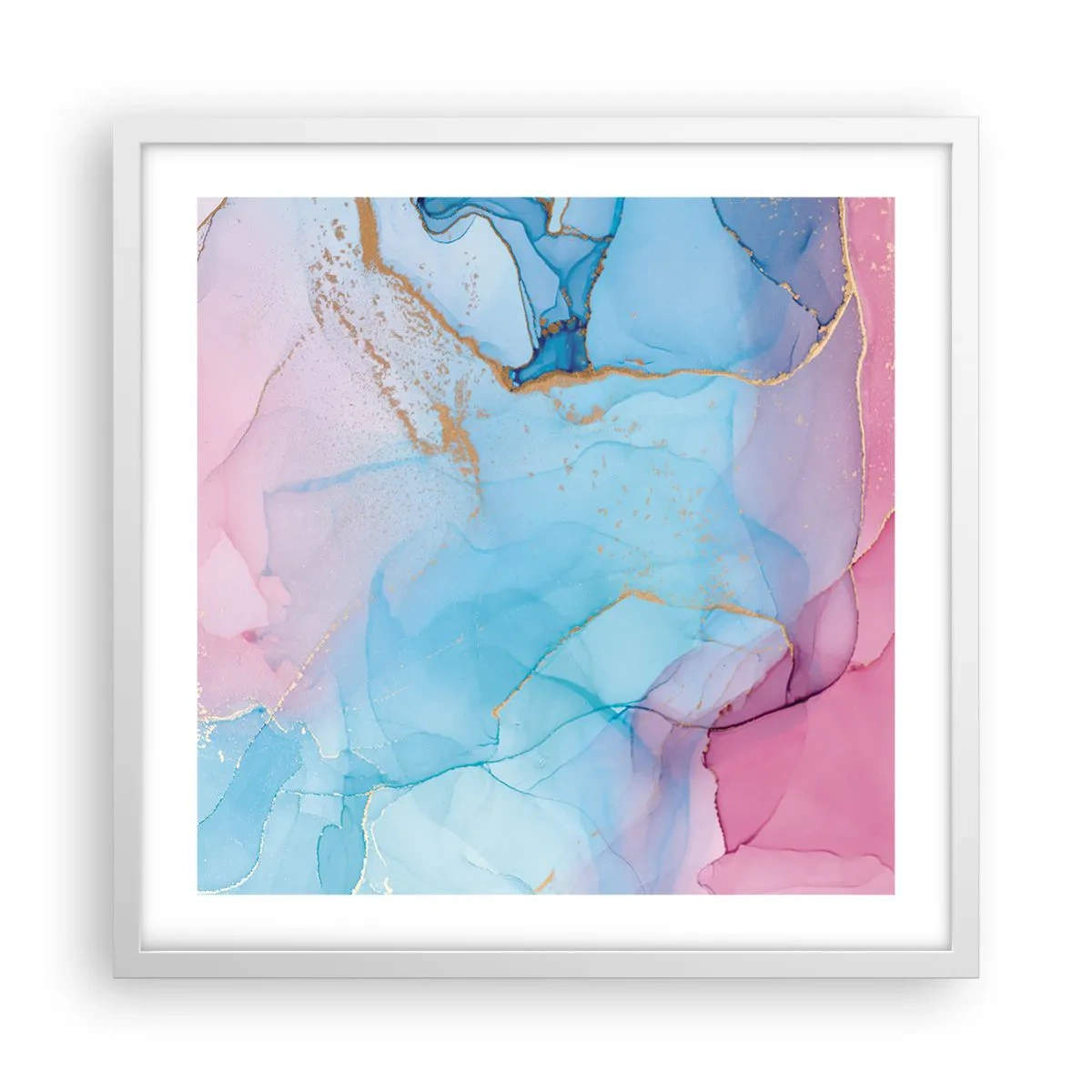 Plagát v bielom ráme - Stretávanie a prelínanie - 50x50 cm