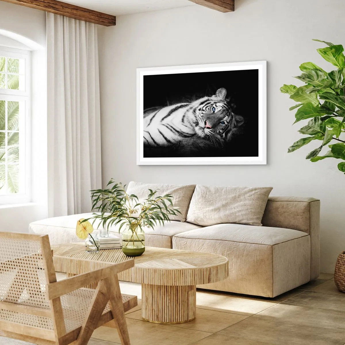 Plagát v bielom ráme - Divočina a pokoj - 70x50 cm