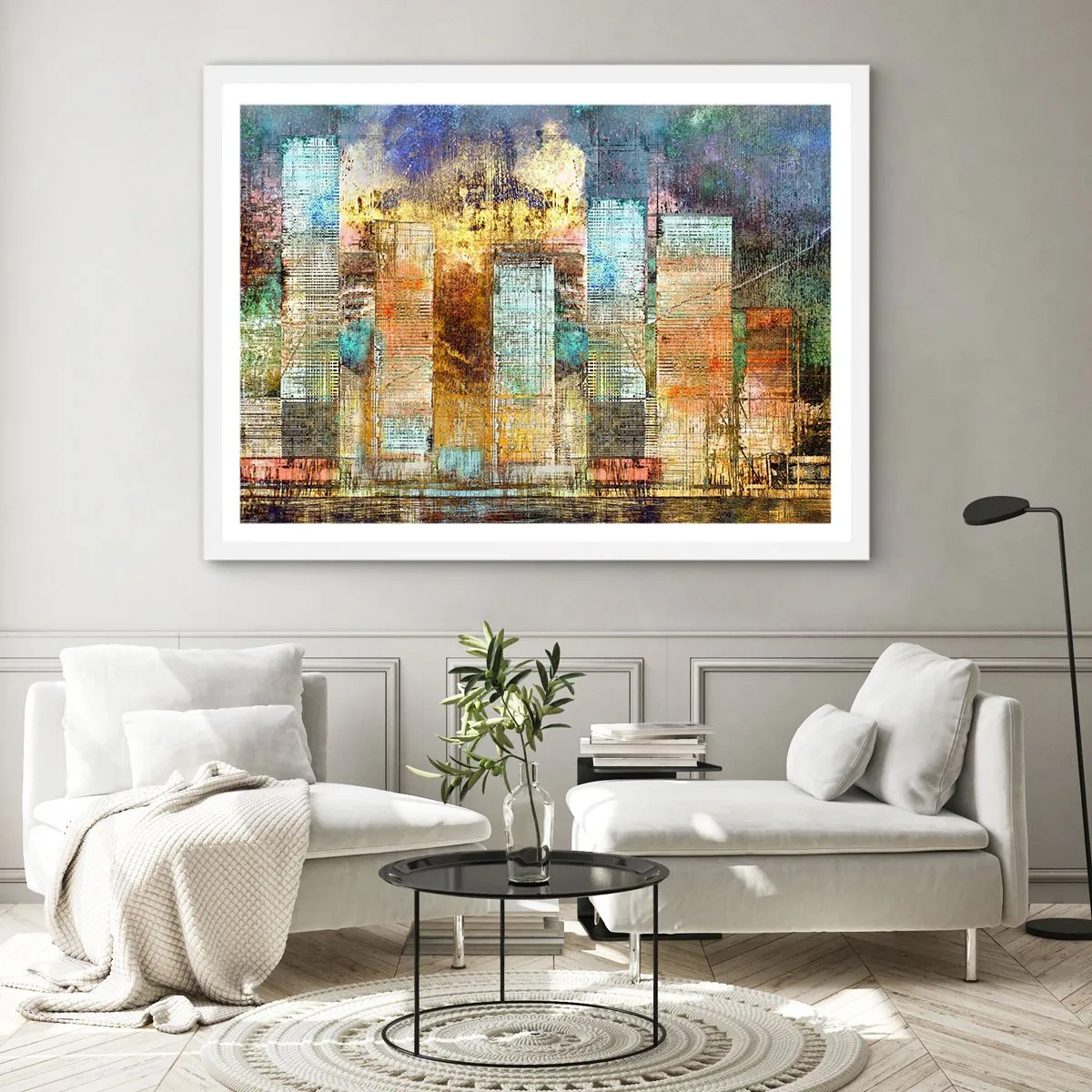 Plagát v bielom ráme - Slnečná metropola - 40x30 cm