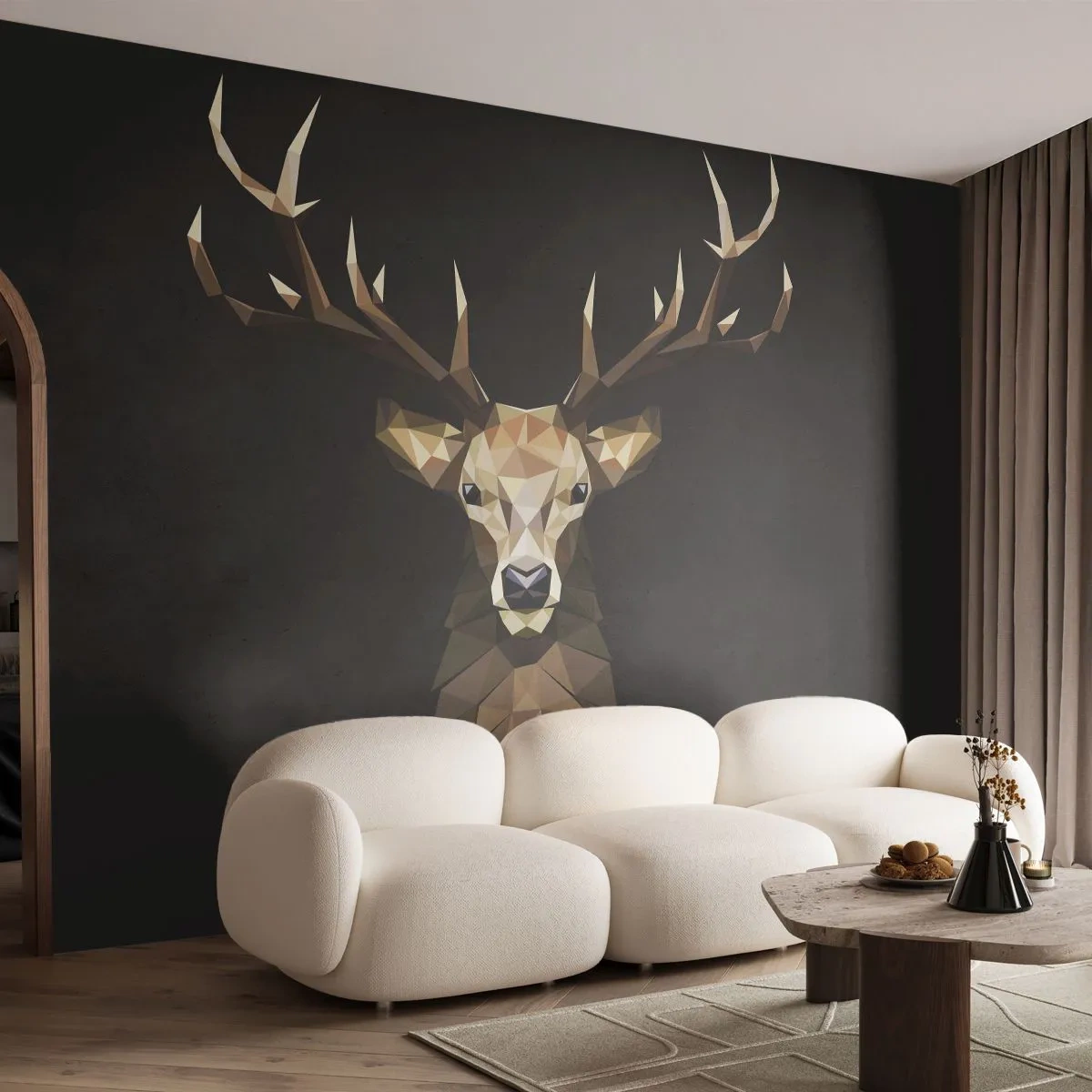 Fototapeta Standard Eco - Kubistický jeleň - Zvieratá, Jeleň, Grafika - 400x280 cm