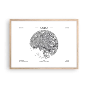 Plagát v ráme zo svetlého duba - Anatómia Osla - 70x50 cm