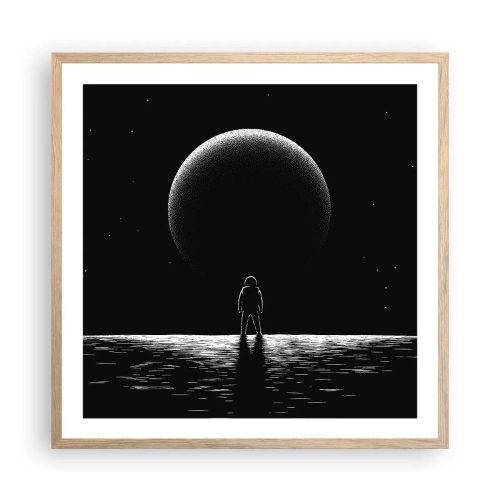 Plagát v ráme zo svetlého duba - Tvári v tvár - 60x60 cm