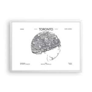 Plagát v bielom ráme - Anatómia Toronta - 70x50 cm