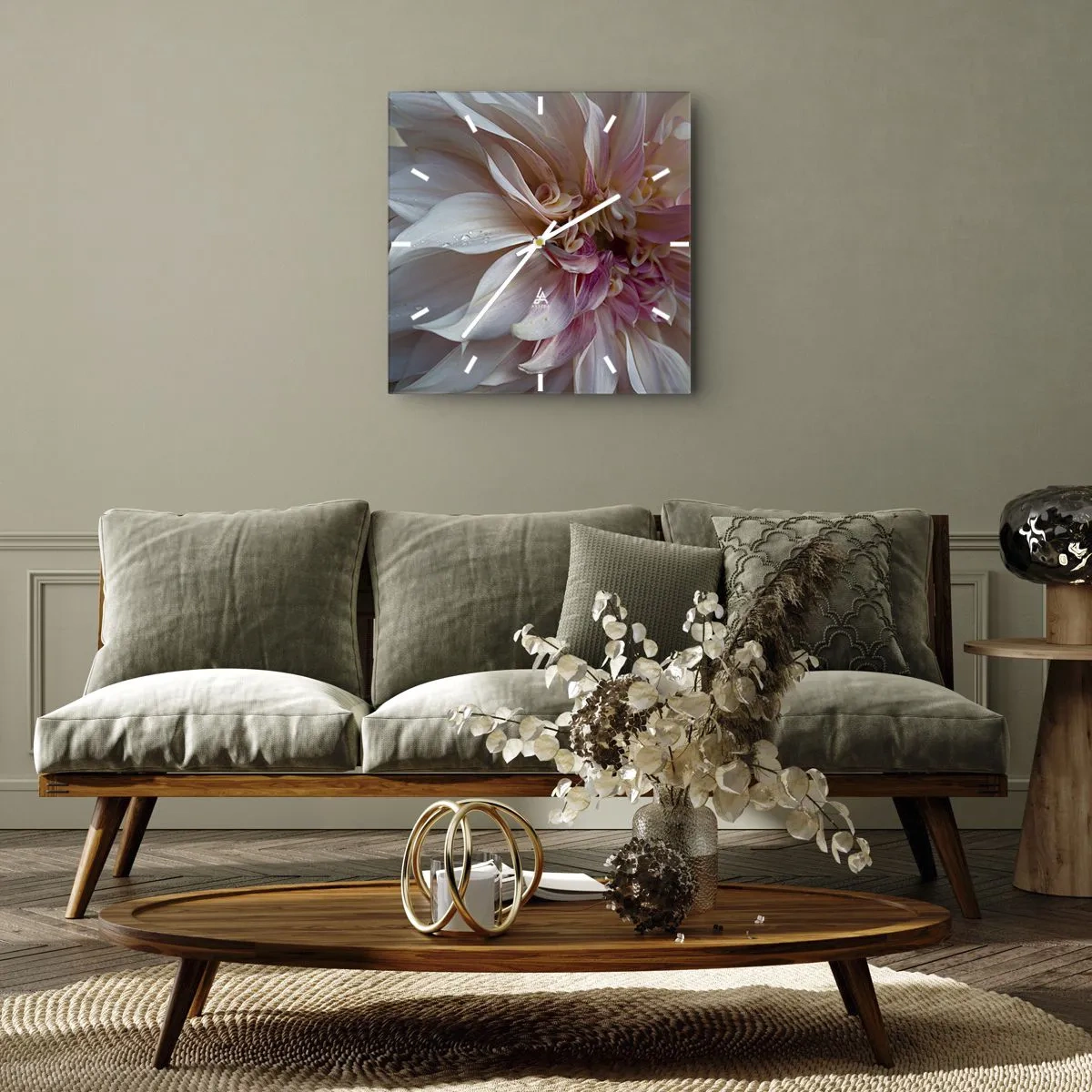 Nástenné hodiny - Kvitnúca sviežosť - 30x30 cm