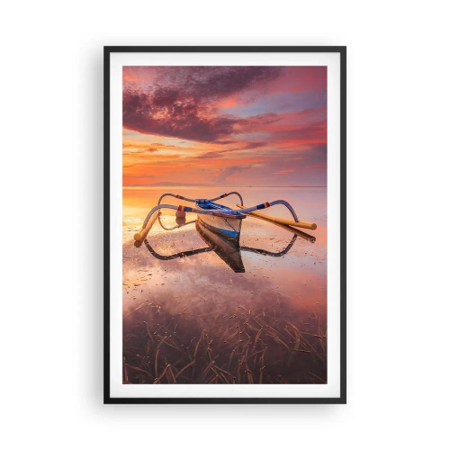 Plagát v čiernom ráme - Pokoj tropického večera - 61x91 cm