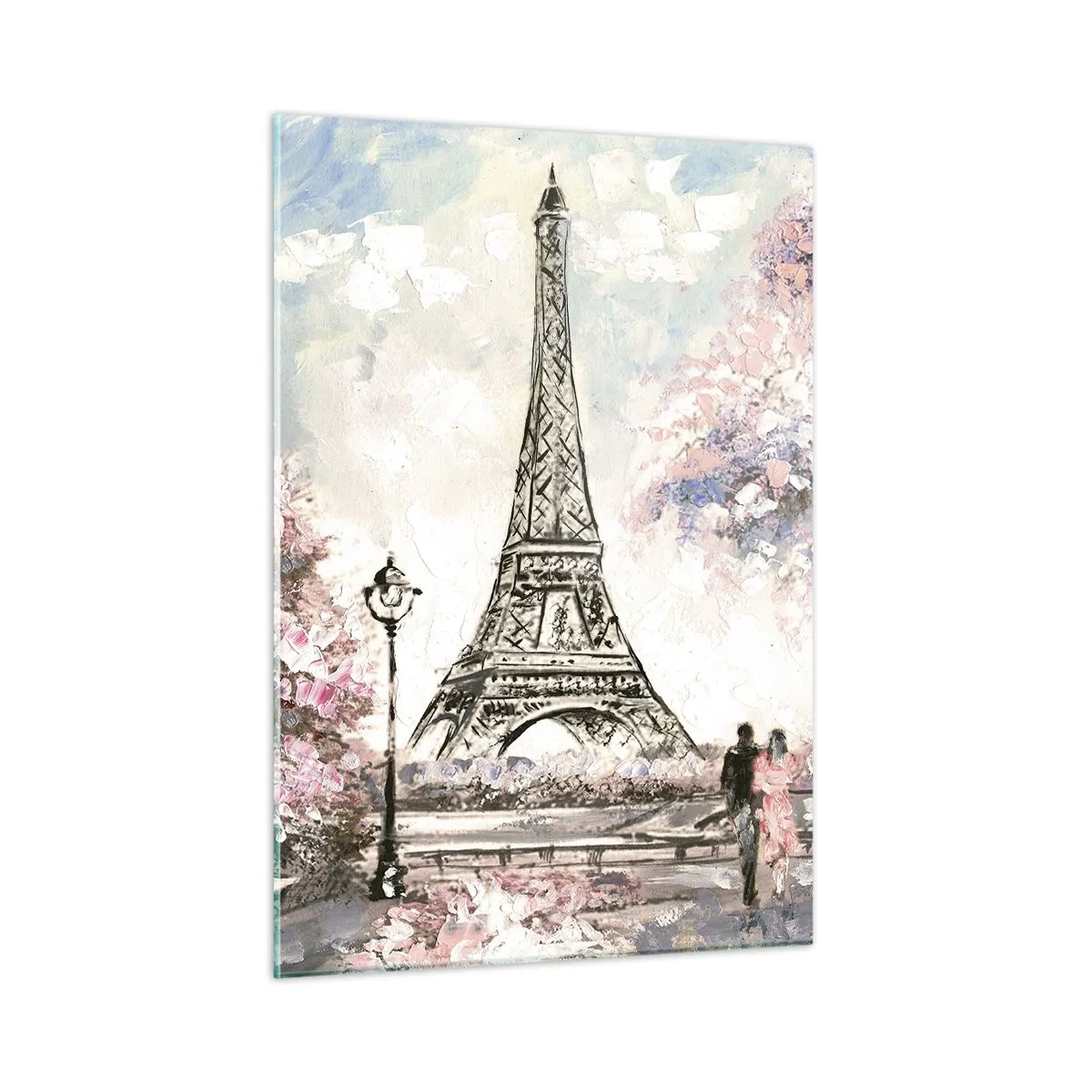 Obraz na skle - Aprílová prechádzka Parížom - 50x70 cm