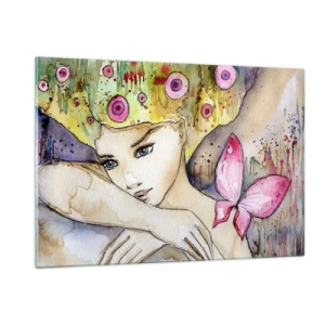 Obraz na skle - Motýlia princezná - 120x80 cm