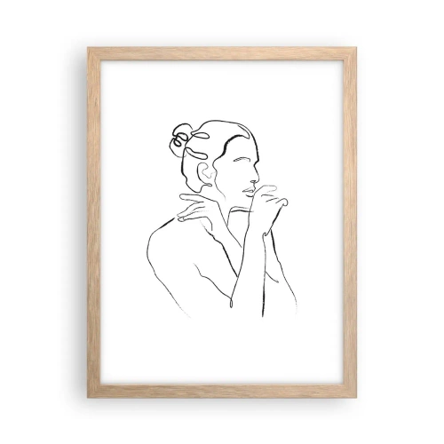 Plagát v ráme zo svetlého duba - Akt: zmyselné tajomstvo - 30x40 cm
