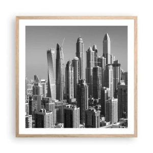 Plagát v ráme zo svetlého duba - Mesto nad púšťou - 60x60 cm