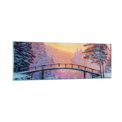 Obraz na skle - Štyri ročné obdobia - zima - 90x30 cm
