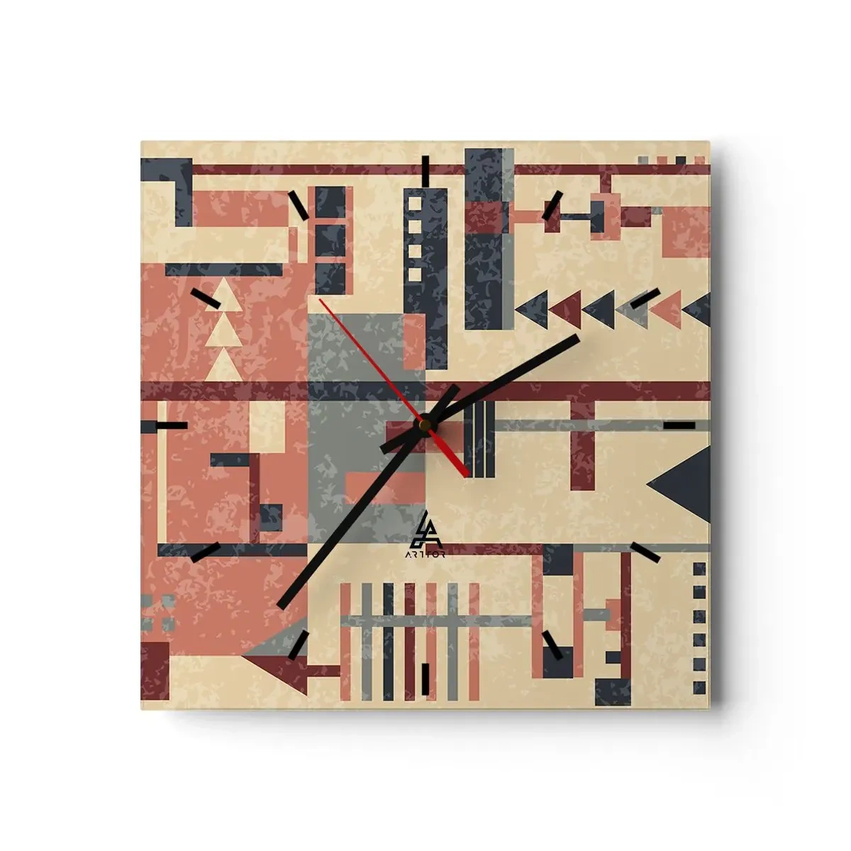 Nástenné hodiny - Vodorovná a zvislá kombinácia - 30x30 cm