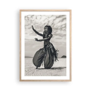 Plagát v ráme zo svetlého duba - Tanec južných ostrovov - 50x70 cm
