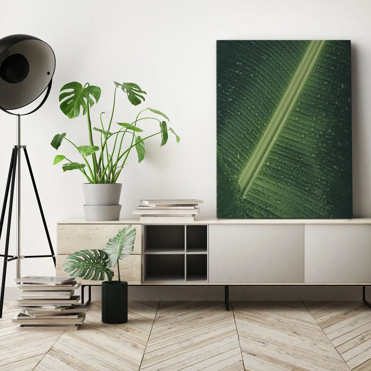 Obraz na plátne - Štruktúra zelenej - 55x100 cm