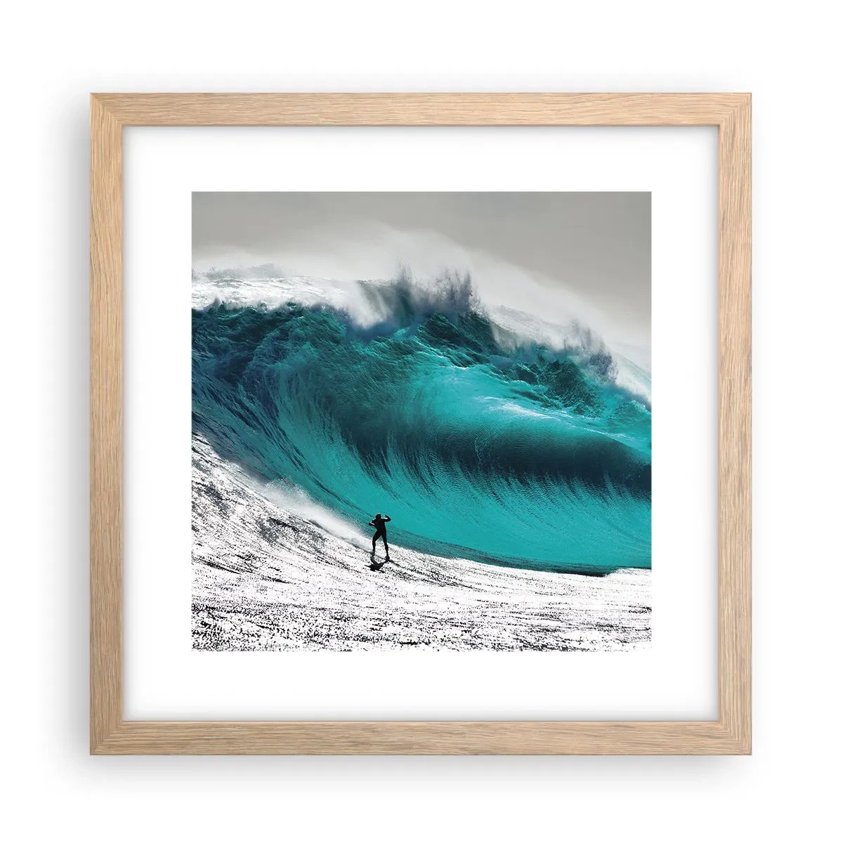 Plagát v ráme zo svetlého duba - Výzva prijatá - 30x30 cm