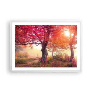 Plagát v bielom ráme - Šialenstvo rozkvetu - 70x50 cm