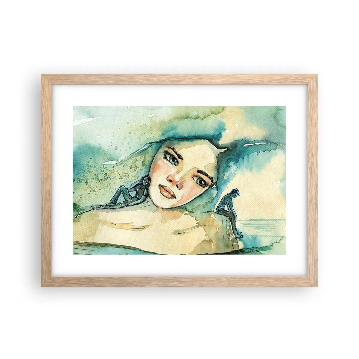 Plagát v ráme zo svetlého duba - Am I blue? - 40x30 cm