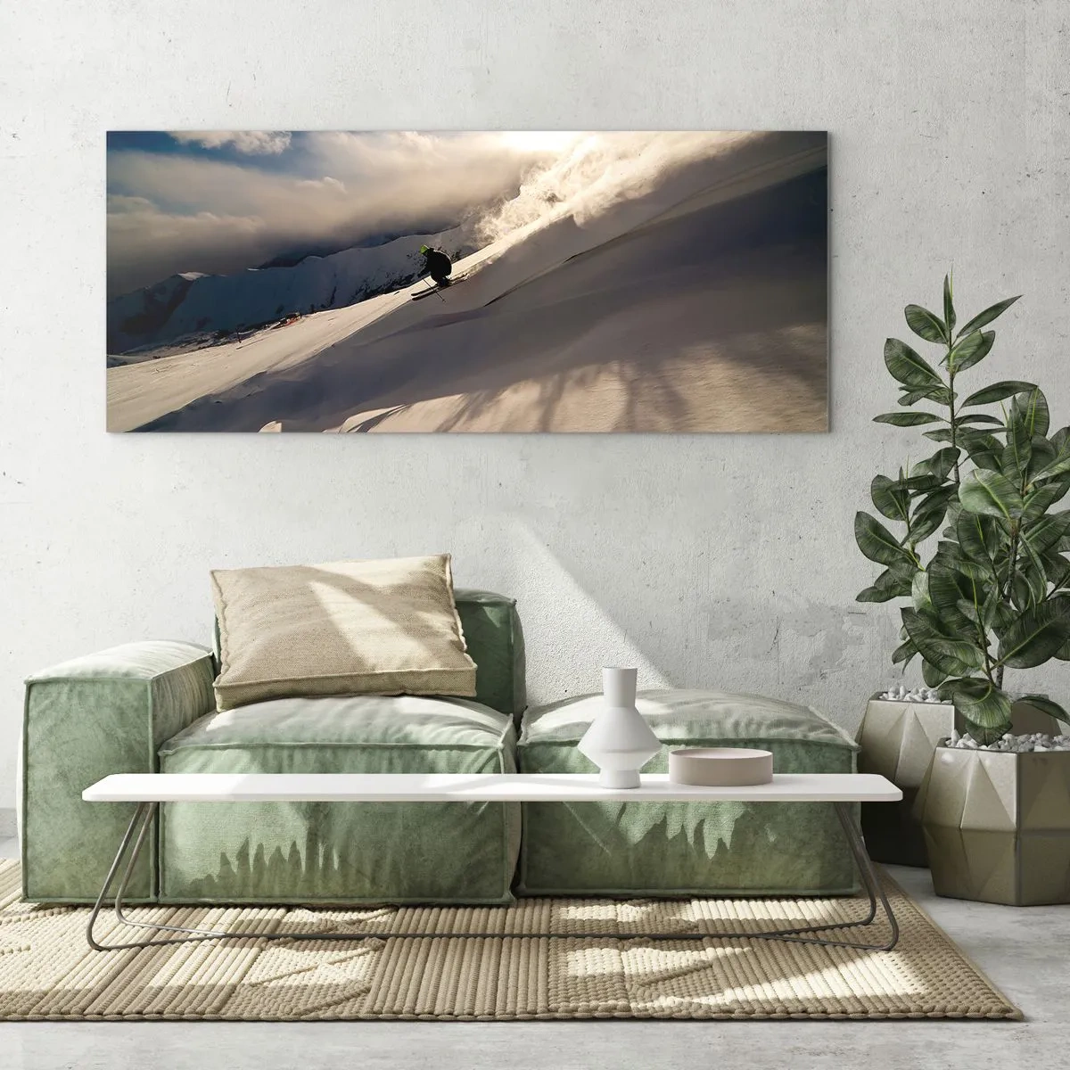 Obraz na skle - Prijatá výzva hôr - 90x30 cm