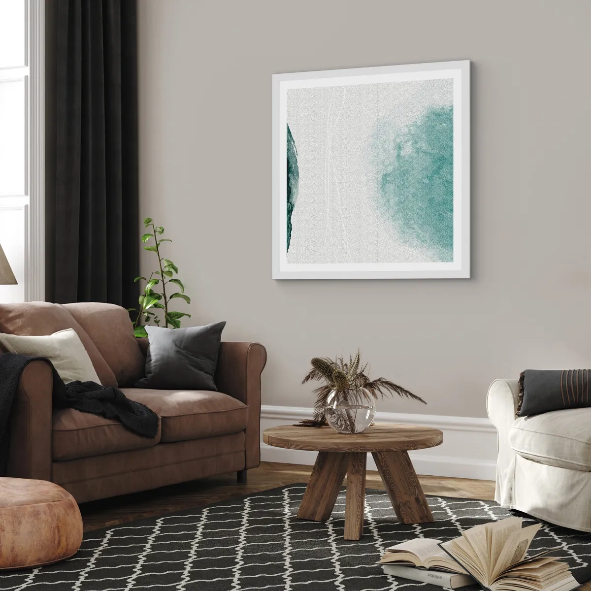 Plagát v bielom ráme - Stretnutie s hmlou - 40x40 cm