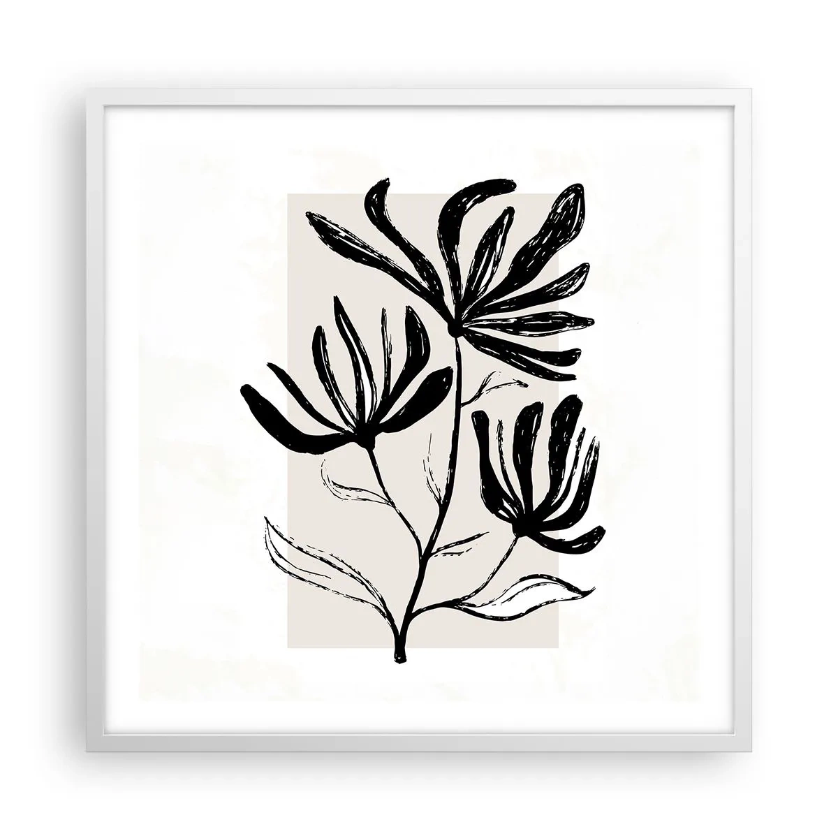 Plagát v bielom ráme - Náčrtok pre herbár - 60x60 cm