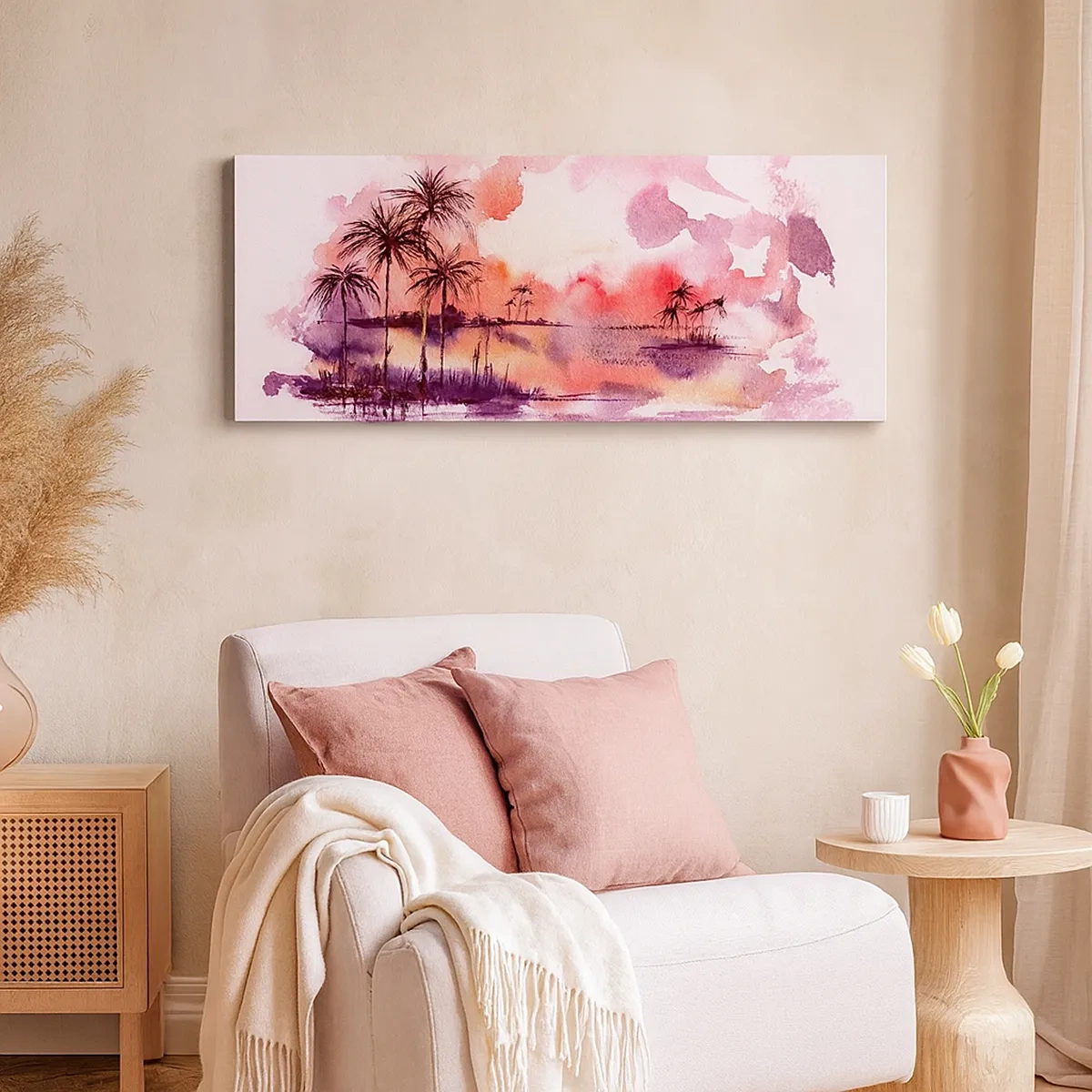 Obraz na plátne - Pokoj trópov v červenej - 30x30 cm