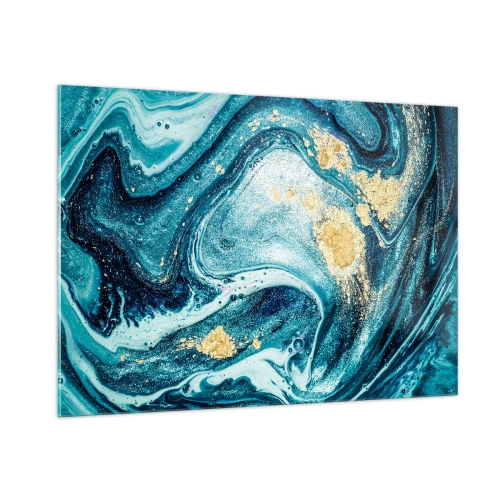 Obraz na skle - Modrý vír - 100x70 cm