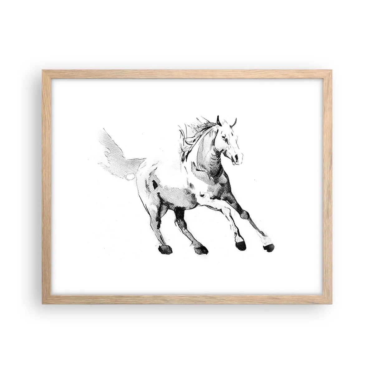 Plagát v ráme zo svetlého duba - Neskrotená duša - 50x40 cm