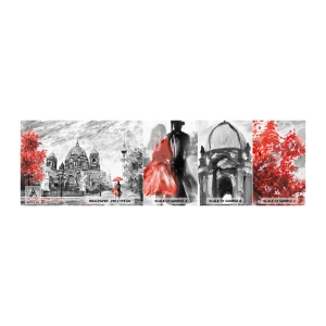 Vzorka samolepiacej fototapety Deluxe Sticker - Berlínske stretnutie - Mesto, Maľovanie, Architektúra - 100x30 cm