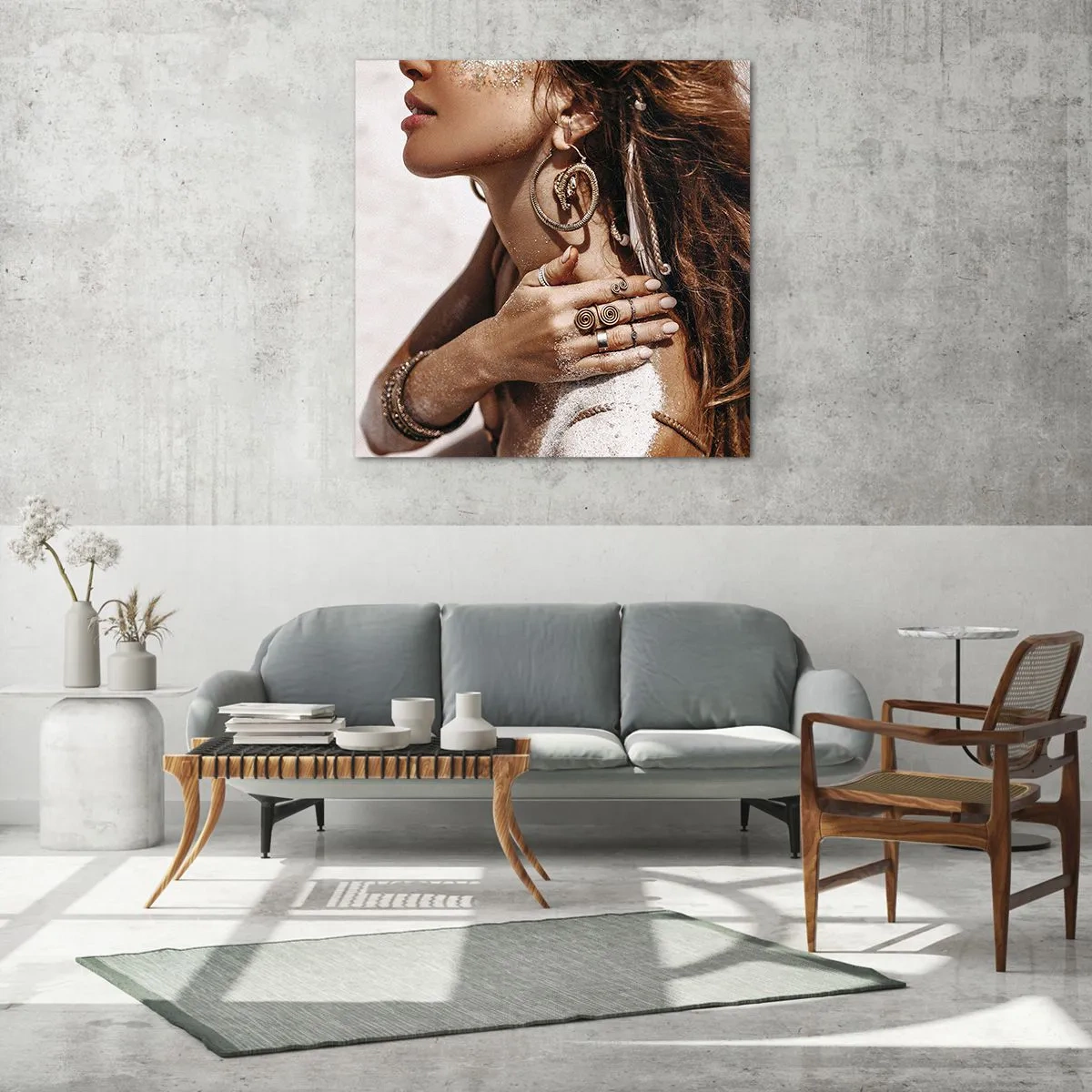 Obraz na skle - Kráľovná divokej pláže - 30x30 cm