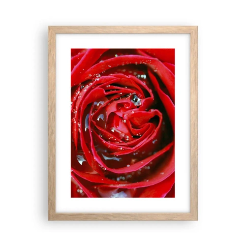 Plagát v ráme zo svetlého duba - V kvapkách rosy - 30x40 cm