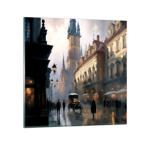 Obraz na skle - Kúzlo pražského večera - 60x60 cm