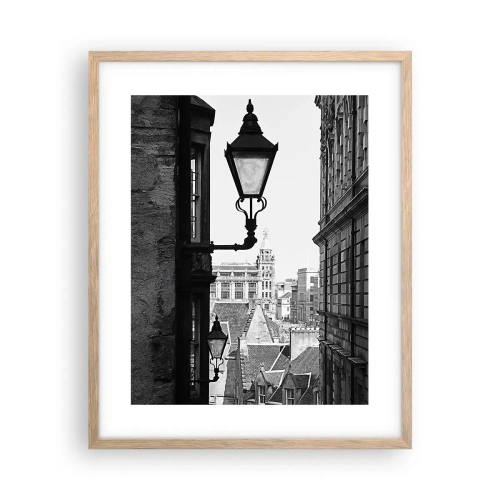 Plagát v ráme zo svetlého duba - Edinburský príbeh - 40x50 cm