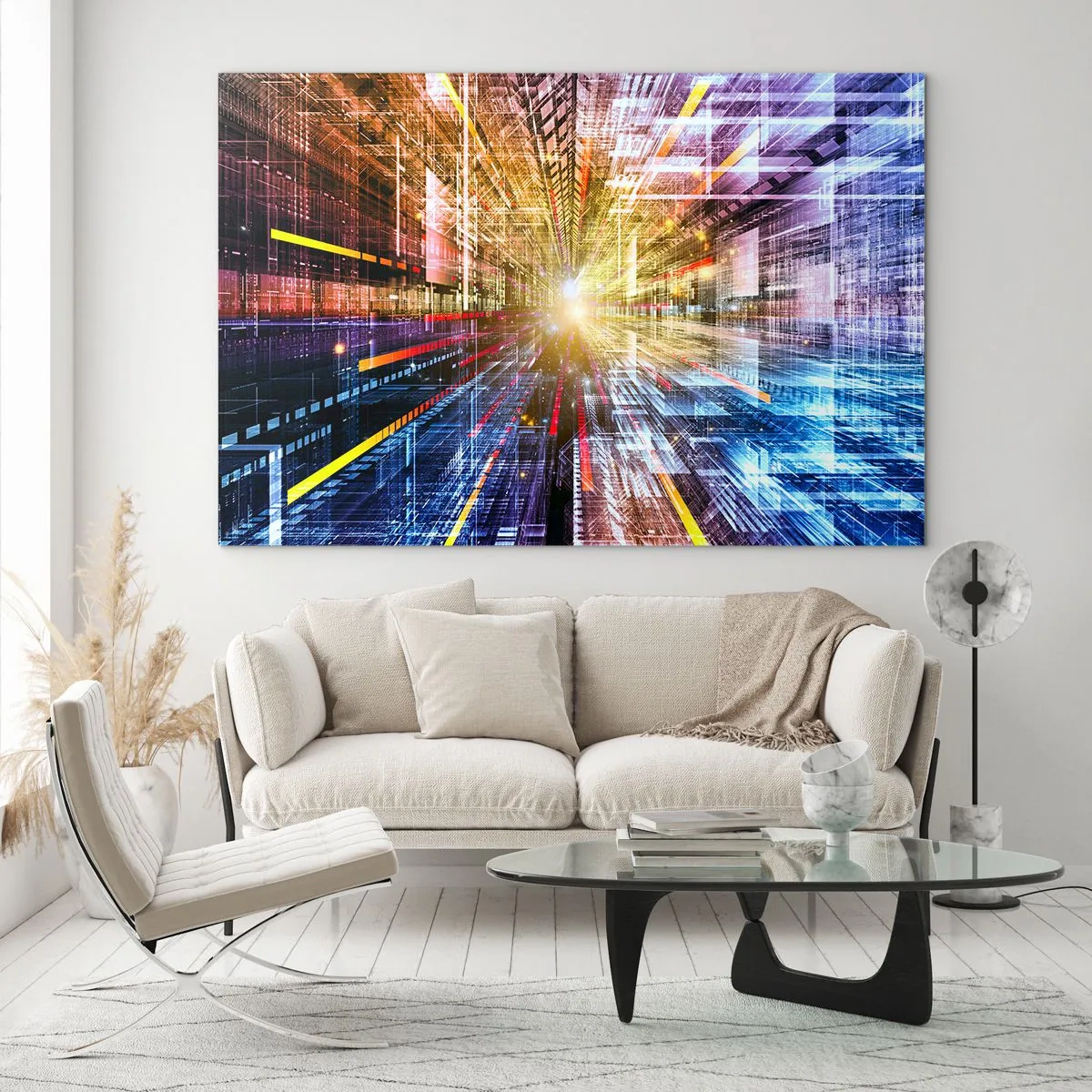 Obraz na skle - Osvetlená chodba - 120x80 cm